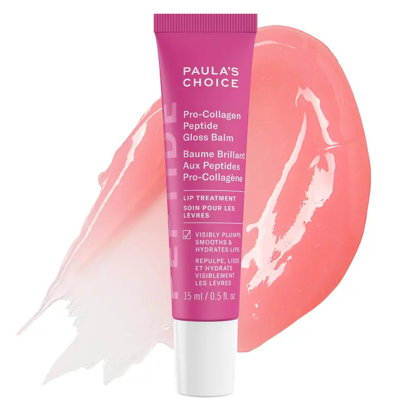 Paula's Choice Pro-Collagen Peptide Gloss Lip Balm – Hydratation, Lissage et Teinte Transparente, Fini Brillant