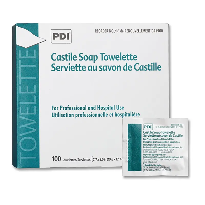 PDI Lingettes Castile – Boîte de 100 pour prélèvement urinaire