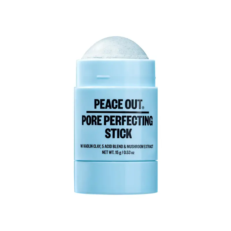 PEACE OUT – Bâtonnet exfoliant pores et texture, argile kaolin et acide glycolique et acide salicylique, 0,53 oz