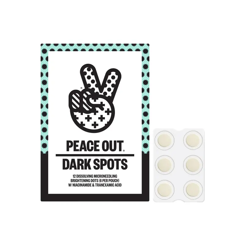 PEACE OUT Dots Microneedling pour Taches Sombres – Patchs Ciblés pour le Visage, Dissolubles (12 pièces)