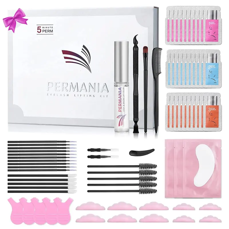 PERMANIA Lash Lift Kit — Kit de Lash Lift à Domicile, Colle Forte, Boucle Durable 6 Semaines (30 pièces)