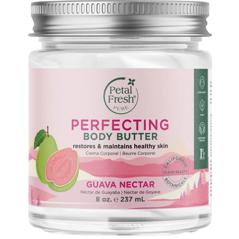 Petal Fresh Guava Nectar — Beurre pour le corps hydratant, végan et sans cruauté envers les animaux, 8 oz (237 ml)