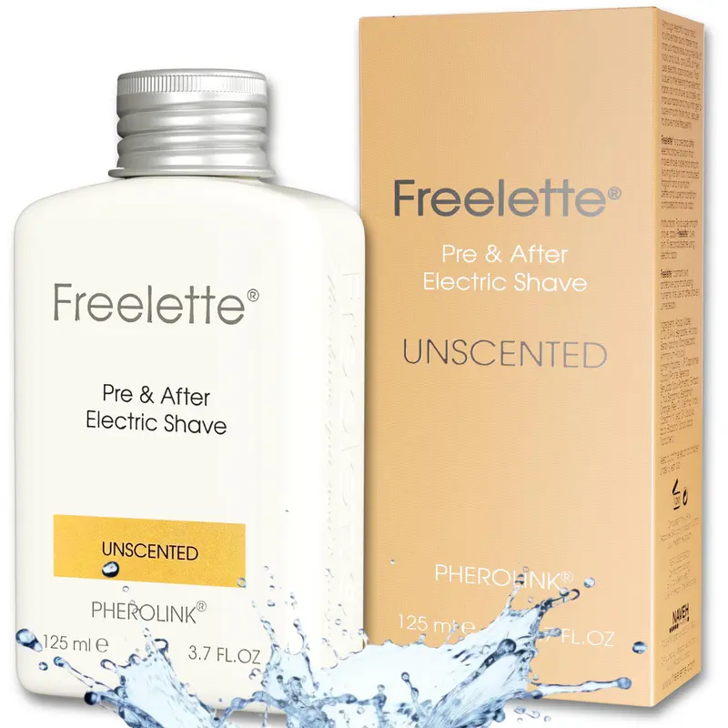 Pherolink Freelette – Pré/Après-Rasage 3-en-1, Crème Lotion Sans Parfum, Rasage Proche et Doux – 107 g