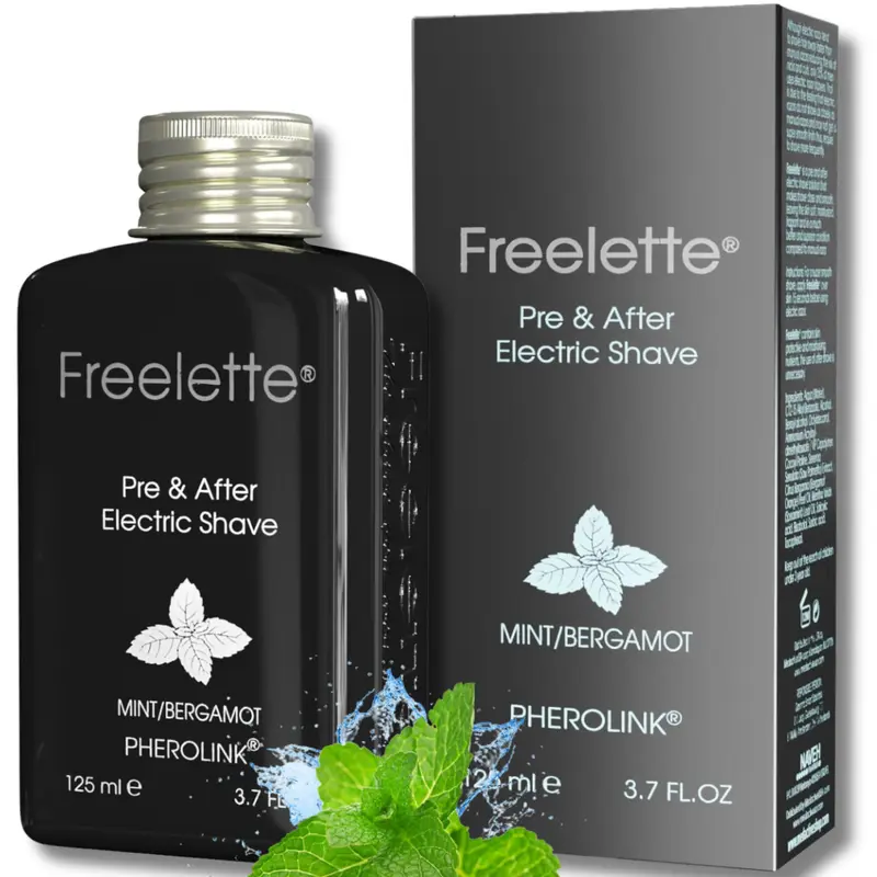 Pherolink Freelette Pré-Rasage Électrique et Baume Après-Rasage – Menthe/Bergamote, 111 ml