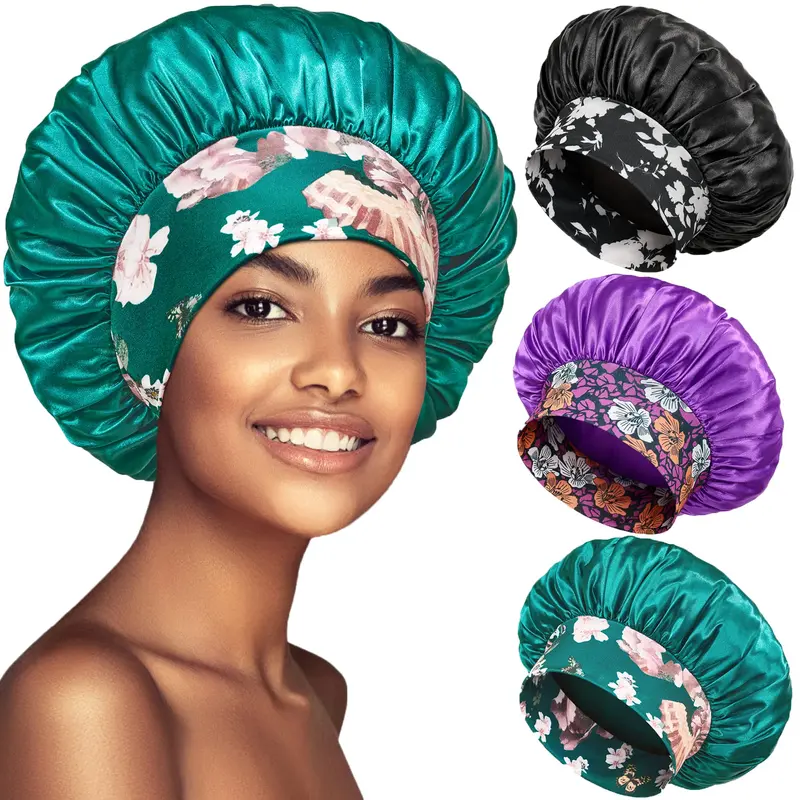 PHILIGHTS – Lot de 3 Bonnets en Satin pour Dormir | Bandes Larges et Confortables
