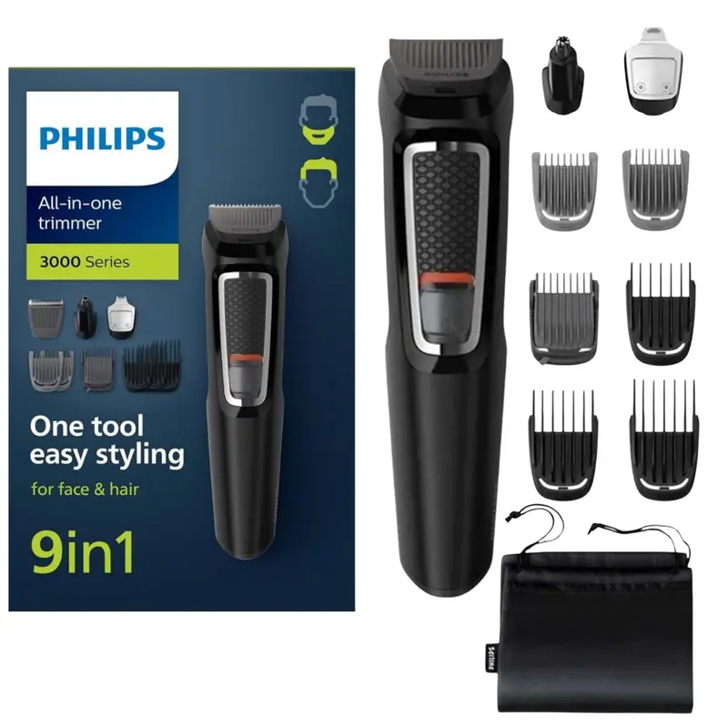 Philips Norelco Multigroom 9-en-1 MG3740 – Tondeuse tout-en-un pour visage, cheveux et corps