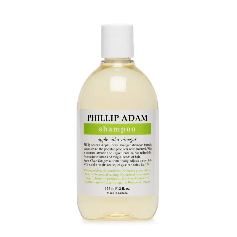Phillip Adam Shampoing Vinaigre de Pomme – Brillance Sans Sulfates ni Parabènes – Parfum Pomme Verte (355 ml)