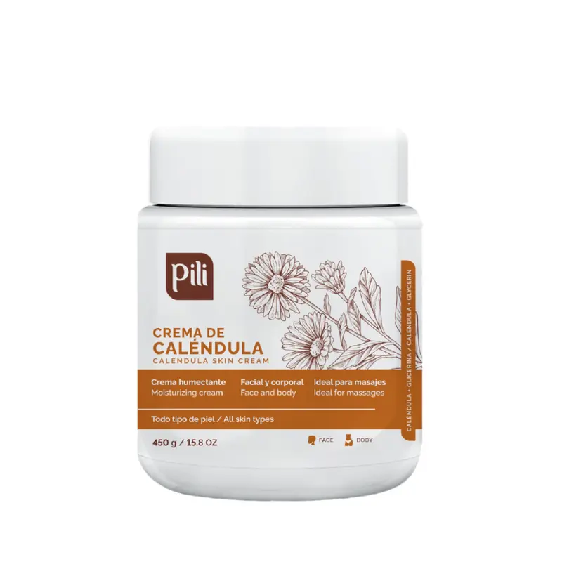 Pili Natural Crème Calendula — Hydratation pour peau sèche et rugueuse | Trio 3×30 ml