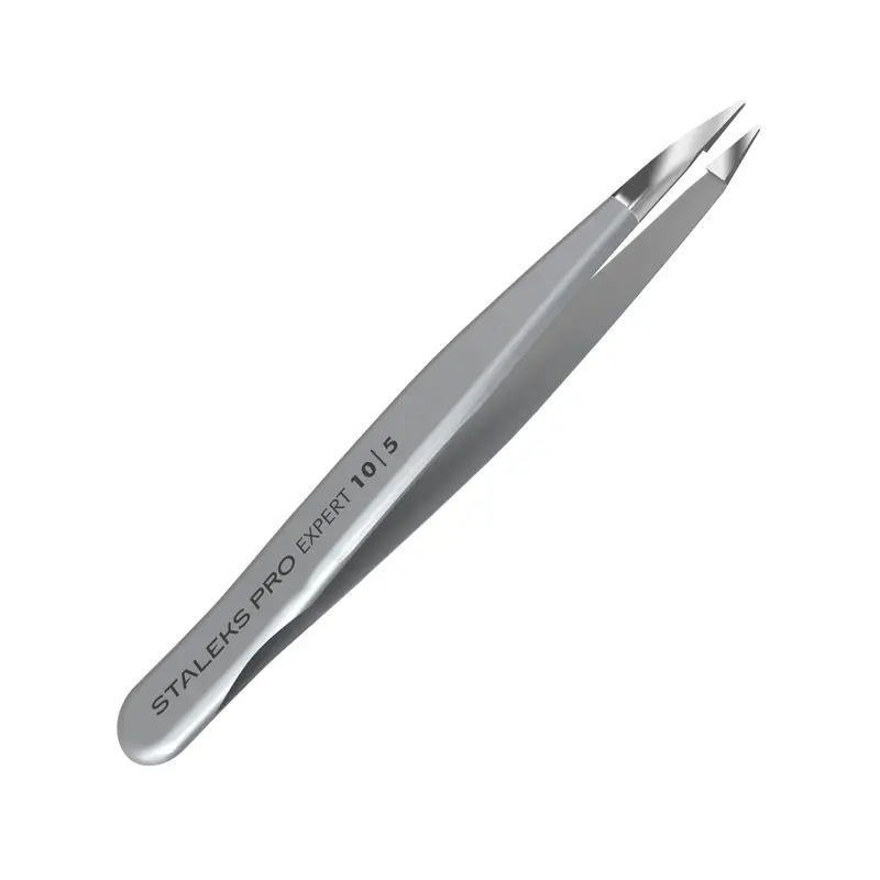 Pince à sourcils STALEKS PRO EXPERT 10 – Pointe Fine, Acier Inoxydable