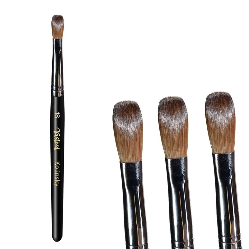 Pinceau Acrylique Yasterd – Kolinsky 100% Poils Crimpés Ovales, Manche Bois Noir