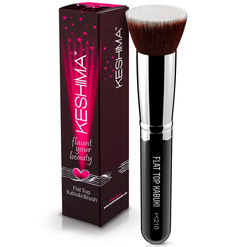 Pinceau Kabuki Flat Top KESHIMA – Fond de Teint Liquide, Crème et Poudre (1,2 pouce) – Application lisse