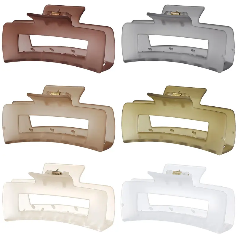 Pinces cheveux carrées Sisiaipu 4 pouces – Lot de 6 clips anti-glisse pour cheveux épais