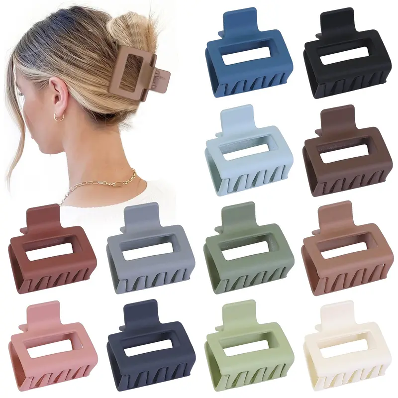 Pinces Crabe Sisiaipu 2 Pouces – Lot de 12, Taille Moyenne, Mat, Antidérapantes, Acryliques, Multicolores