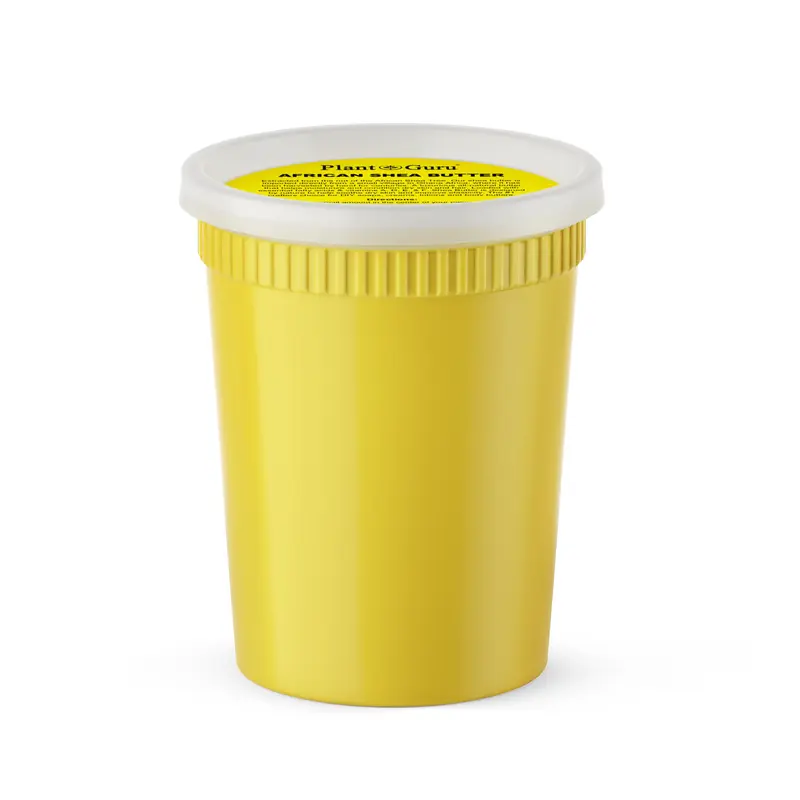 Plant Guru Beurre de Karité Africain Brut de 32 onces – Pur et Naturel Jaune, Hydratant pour Peau, Visage, Corps et Cheveux – Pour Savons et Baume à Lèvres