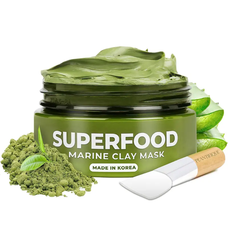 PLANTIFIQUE Masque Argile Coréen Hydratant – Avocat & Superaliments, Testé Dermatologiquement pour Visage et Corps – Vegan, 100 ml