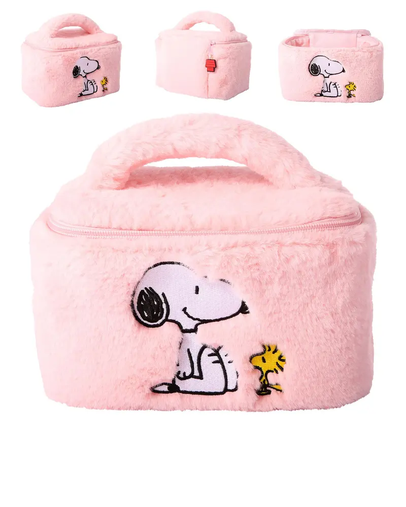 Pochette Maquillage SALLY ROSE Snoopy Rose – Design 3D Snoopy et Woodstock