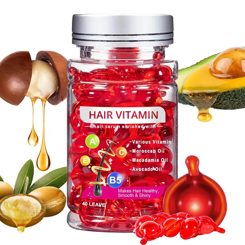 PodaFu Sérum Capillaire Sans Rinçage — 40 capsules d'huile Avocat & Argan | YKJHCSL