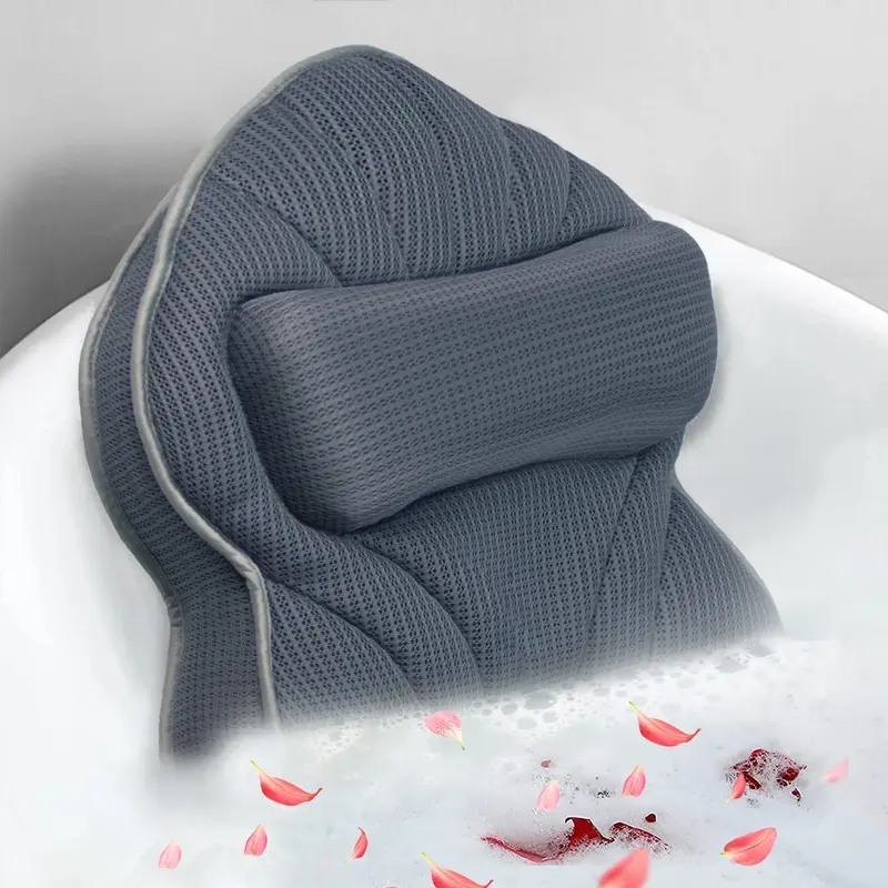 Poemland Coussin Baignoire Extra-large – Soutien Cou, Dos et Tête Gris 19,11 x 15,14 x 5,12 pouces