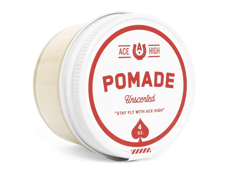 Pomade Ace High Sans Parfum – Tenue Forte, Brillance Naturelle, Base Eau, Fait Main – 4oz