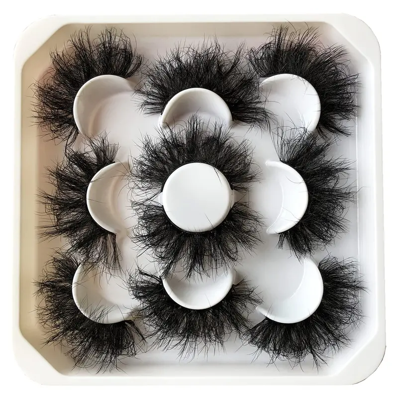 Pooplunch Cils 25 mm Volume Dramatique – Vison Synthétique Végane, Lot de 5 Paires