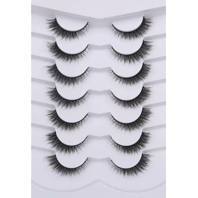 Pooplunch Cils 8D – Volume Regard œil-de-chat, 7 Paires, Végétaliens et Sans Cruauté