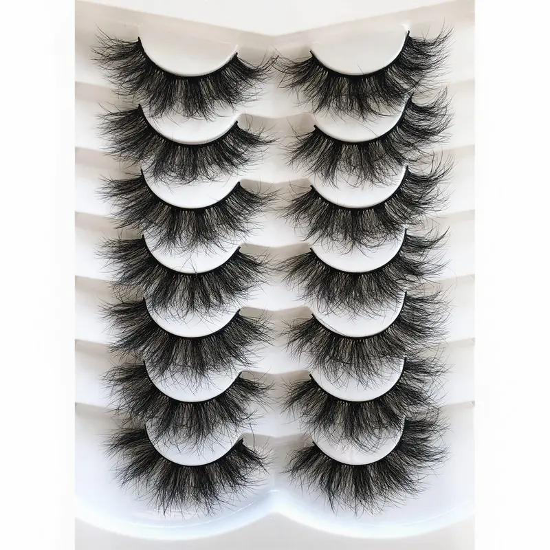 Pooplunch Cils Synthétiques 8D – Longueur 20 mm, Volume Dramatique – Lot de 7 Paires
