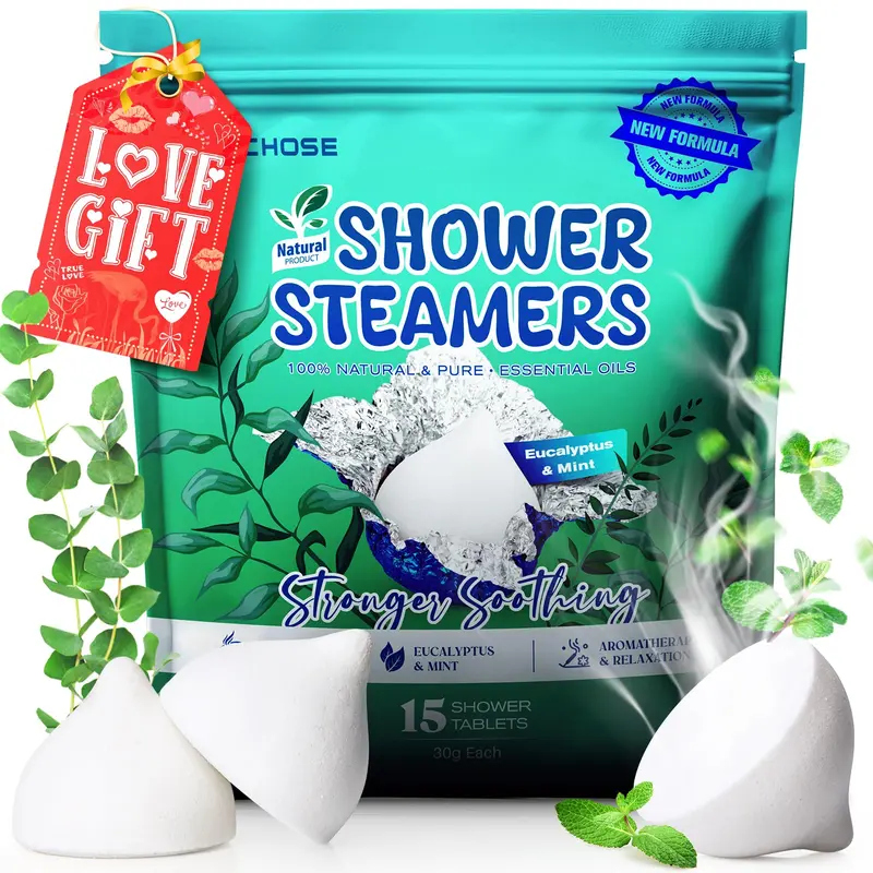 POPCHOSE – Tablettes d’aromathérapie pour douche – Eucalyptus et Menthe, spa à domicile