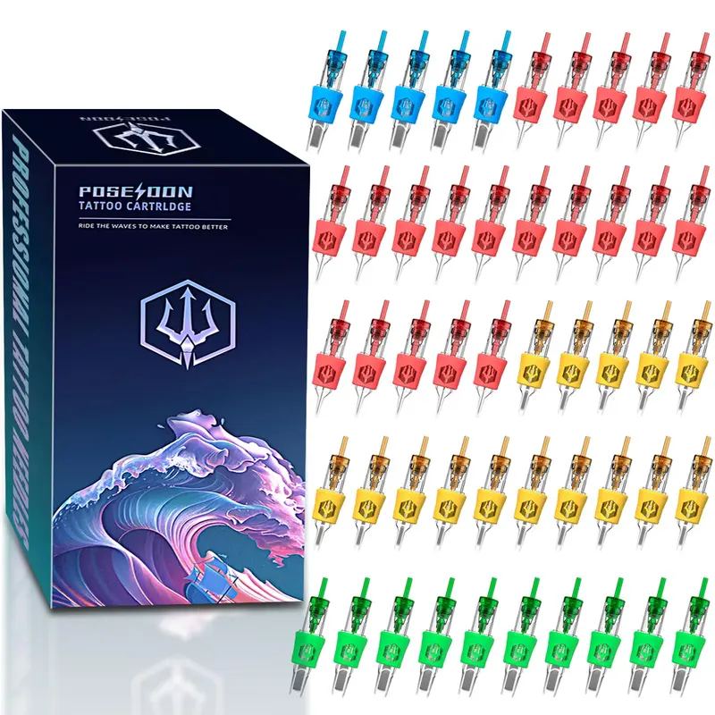 Poseidon Cartouches Aiguilles Tatouage 50pcs – 10 Tailles