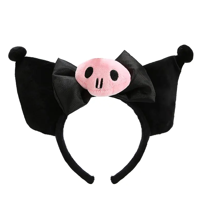POYIPI Bandeau Oreilles Peluche – Accessoires Cosplay Kawaii Noir pour Femmes et Filles