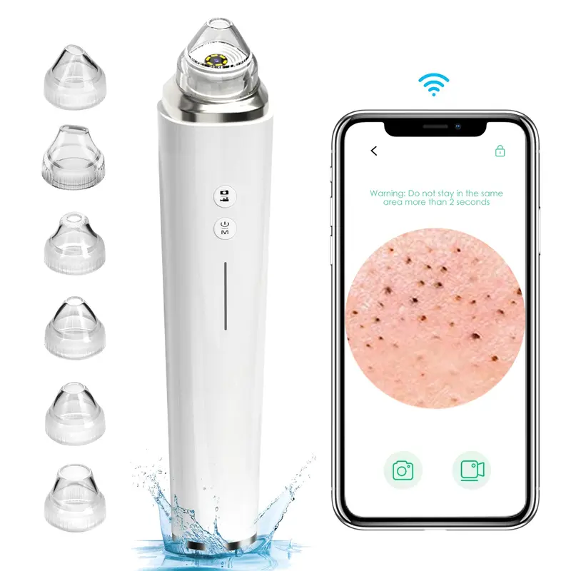 Prabensei – Aspirateur Pores Noirs WiFi avec Caméra HD 5MP et 6 Têtes