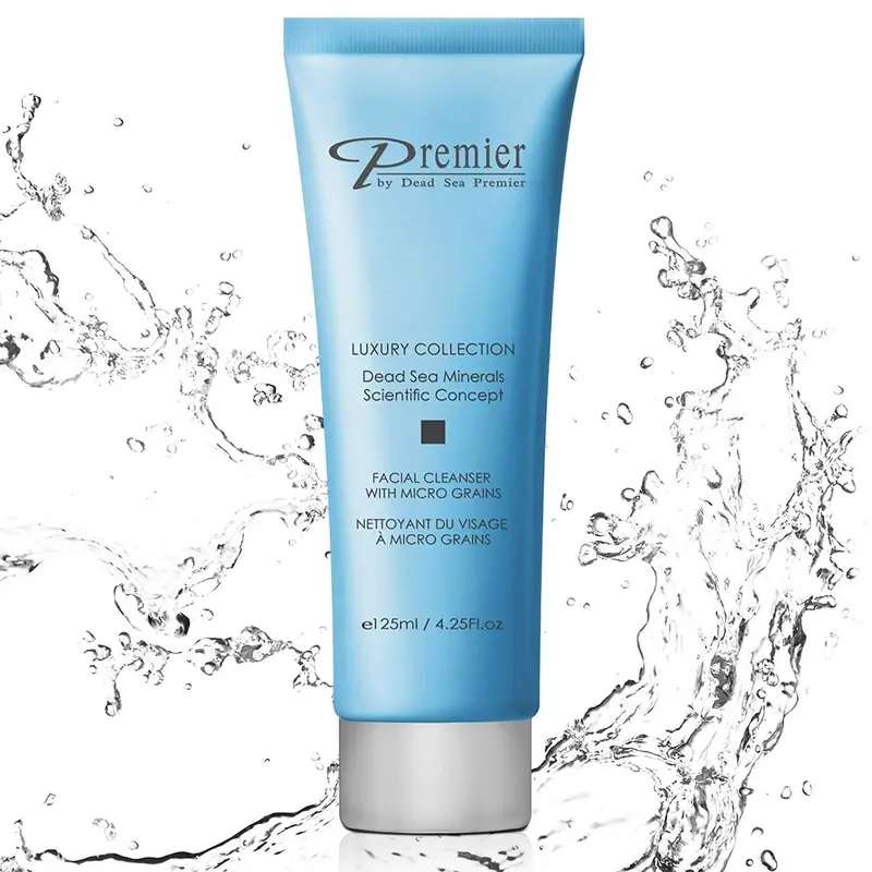 Premier Nettoyant Visage Mer Morte – Mousse micro-grains Luxe, Doux et Anti‑Âge, Aloe Vera & Hamamélis, Testé Dermatologiquement 4,4 fl oz