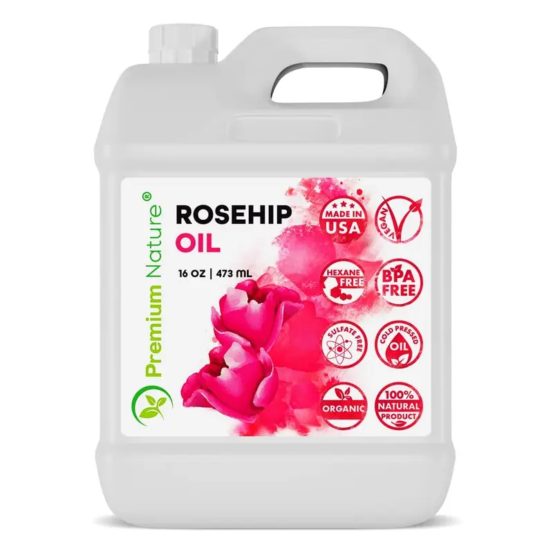 Premium Nature Huile Rose Mosqueta Pure bio 473 ml – Visage, Corps et Cheveux