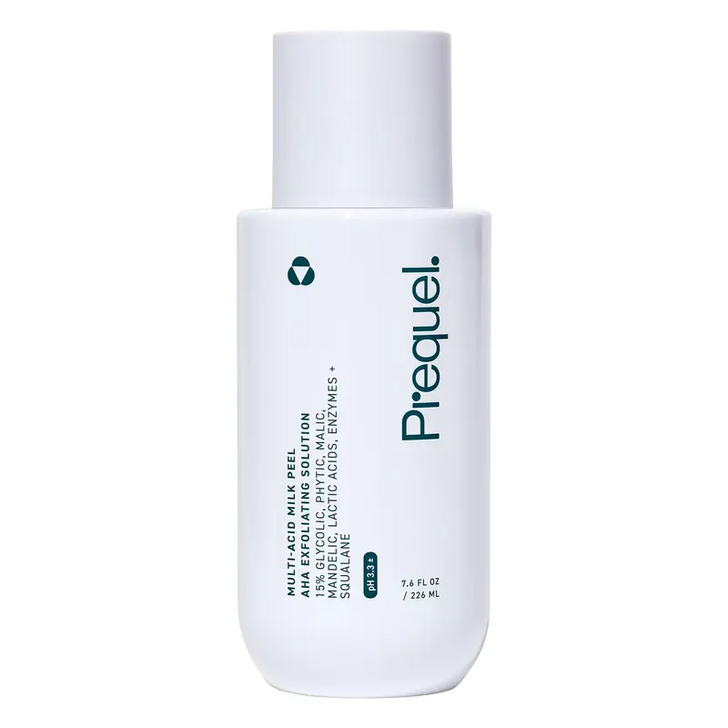Prequel Skin Multi-Acid Milk Peel – Exfoliant chimique hydratant, 15% acide glycolique, flacon 225 ml