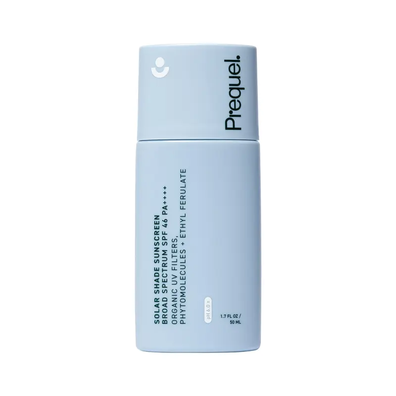 Prequel Skin Solar Shade – Écran solaire visage hydratant SPF 46 PA++++, protection UV large spectre, format voyage 1,7 oz