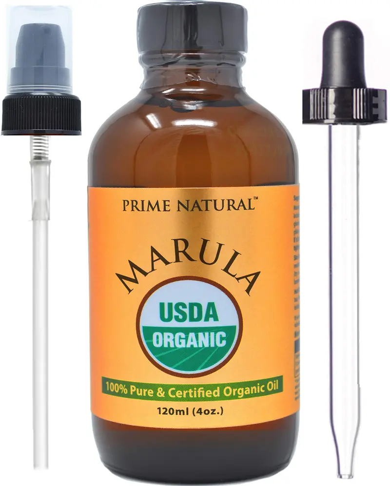 PRIME NATURAL Huile de Marula Bio 120 ml – Certifiée USDA, Pressée à froid, Pure et Végane