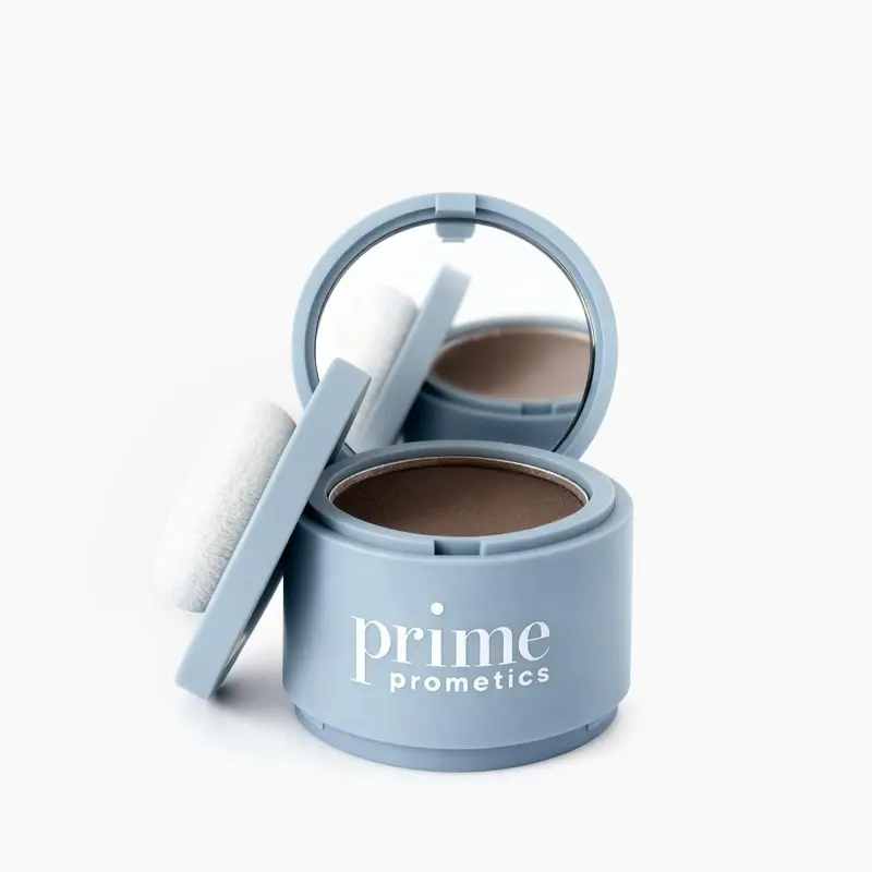 Prime Prometics Instant Coverage Hairline Powder – Couverture Racines et Gris – Résistant eau & transfert – Brunette