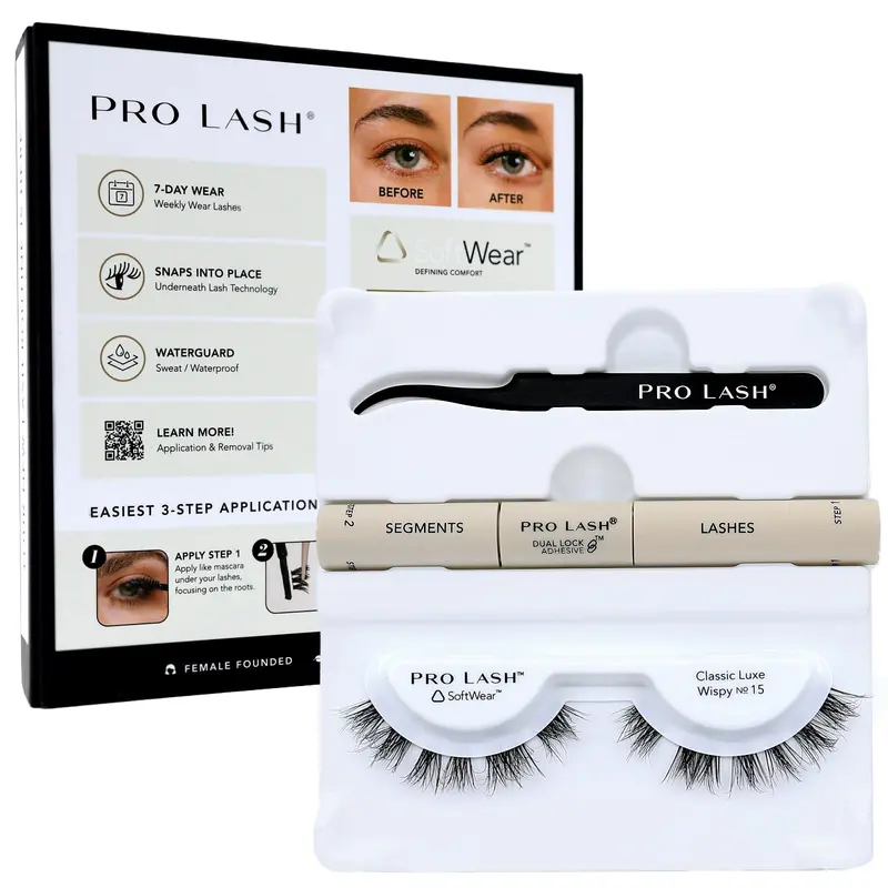 Pro Lash SoftWear Mini Clusters Kit – Cils Sans Couture Léger, Port Jusqu'à 7 Jours, No. 15