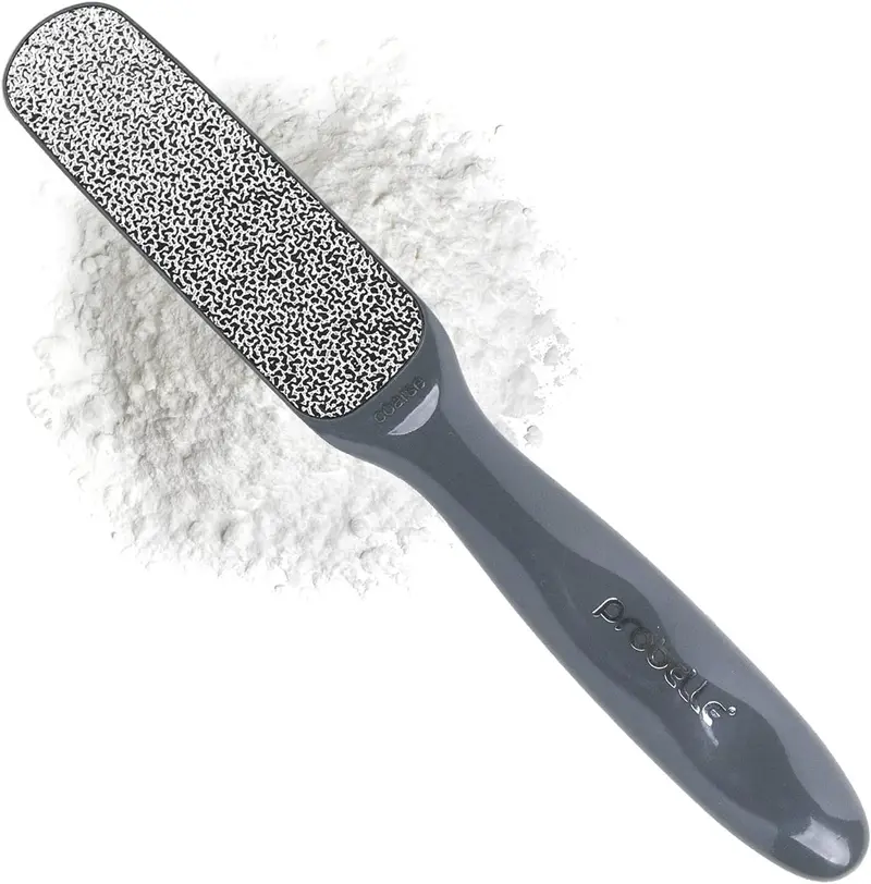 Probelle Lime Pied Double Face en Nickel – Réduction Immédiate des Callosités et Cors, Outil Sûr (Gris Foncé)