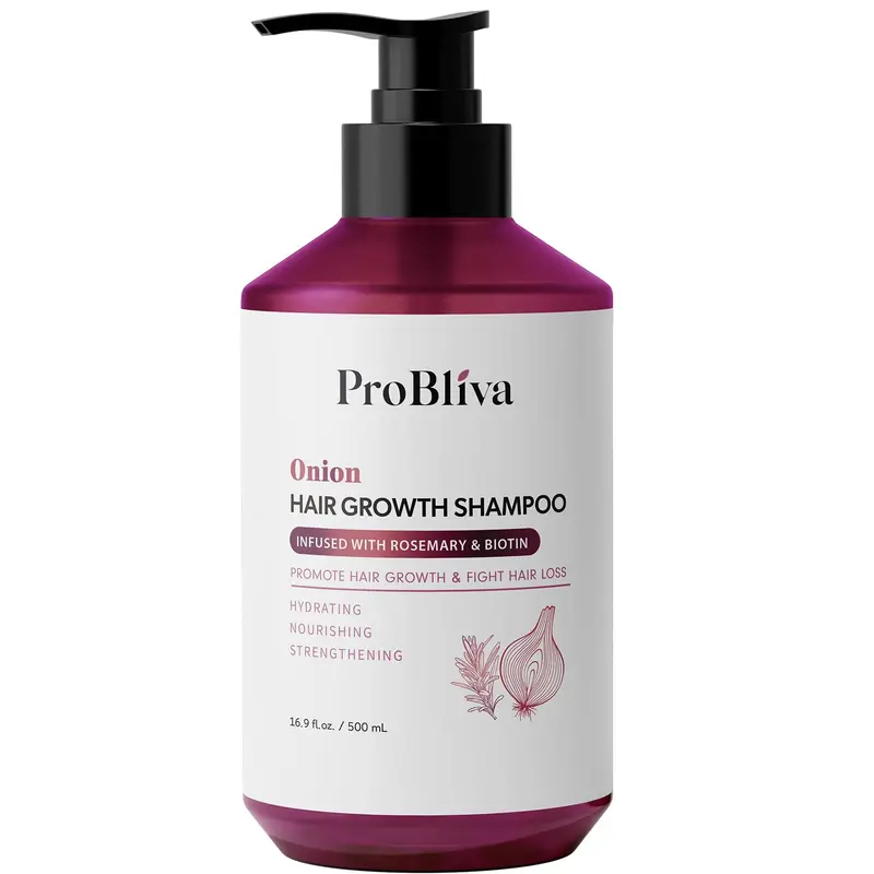 ProBliva Shampooing Oignon & Biotine – Romarin, Cheveux Plus Épais et Forts, Pour Femmes et Hommes