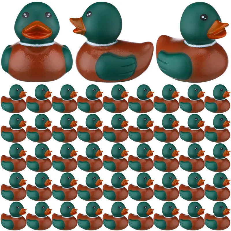 PullCrease Canards en Caoutchouc 2 Pouces – Lot de 24 Canards Colvert Flottants pour Bain, Fête et Décoration