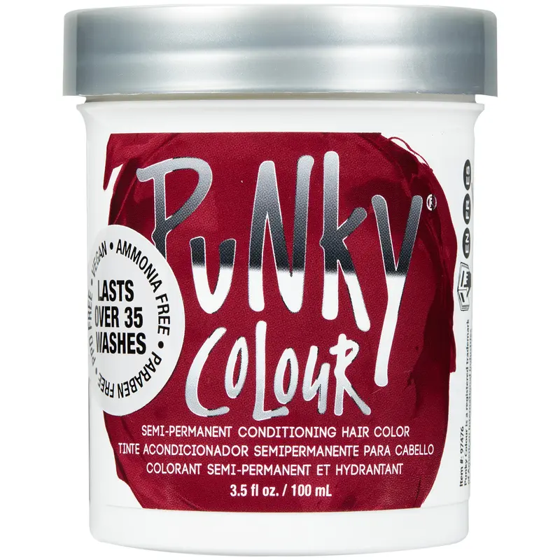 Punky Coloration Semi-Permanente Vin Rouge – Vegan & Cruelty-Free, Soin Colorant Cheveux, Tenue jusqu’à 35 Lavages, 100 ml