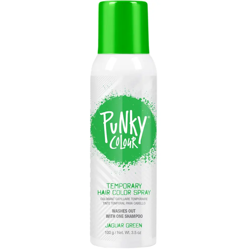 Punky Jaguar Green – Spray Coloration Temporaire pour Cheveux, 3,5 oz, Lavable