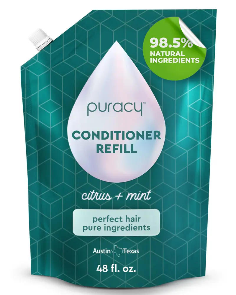 Puracy Conditionneur pour Cheveux fins, moyens et colorés – Ingrédients purs pour des cheveux plus soyeux, 98,95% naturels (48 oz)