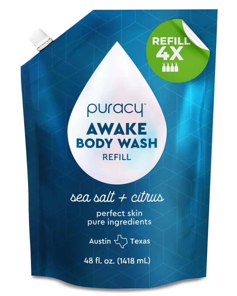Puracy Gel Douche Recharge – Gel Douche Naturel 98,6% d'ingrédients végétaux, hydratant doux pour toute la famille – 1,42 L