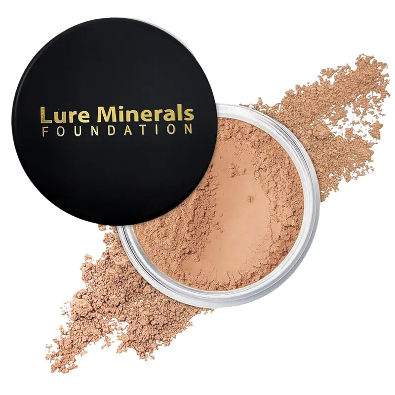 Pure Minerals Lure – Fond de Teint Minéral Poudre Libre 8 g Beige Moyen | Finition Lumineuse