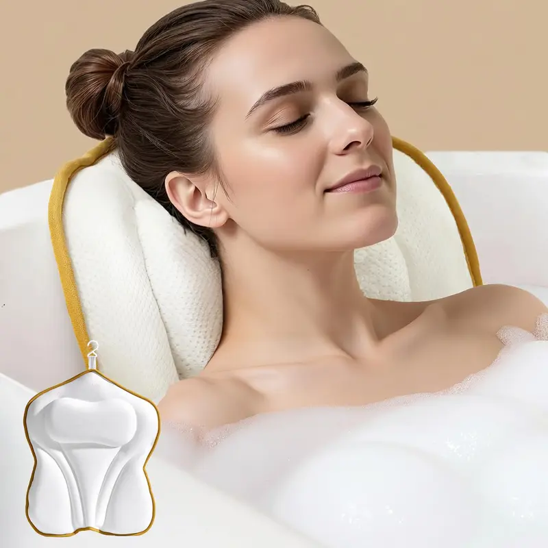 PYRRHIC Oreiller de Baignoire 5D Maillage — Soutien Cou et Dos, Antidérapant, Séchage Rapide