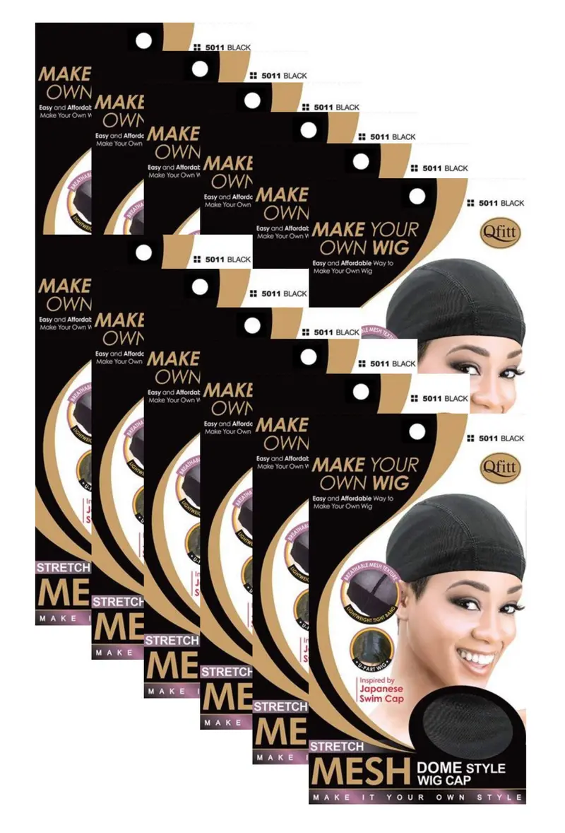 Qfitt (12 pièces) Cap en maille dôme style perruque #5011 – Ajustement léger et respirant