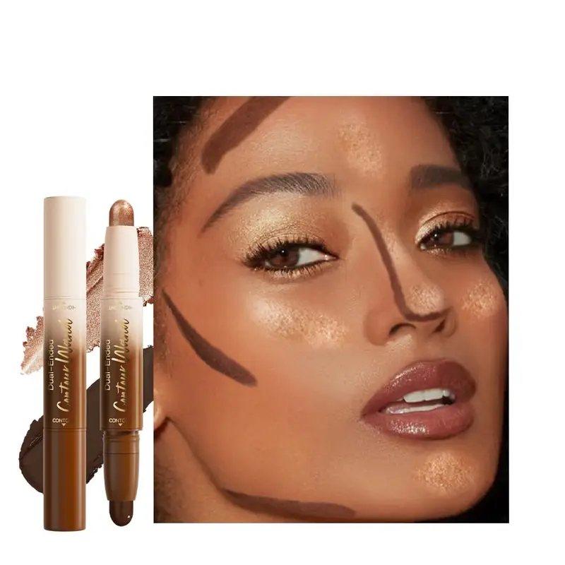 QIDSTERS 2 en 1 Stick Contour et Accent Lumineux – Teinte Neutre, Application Double, Longue Tenue