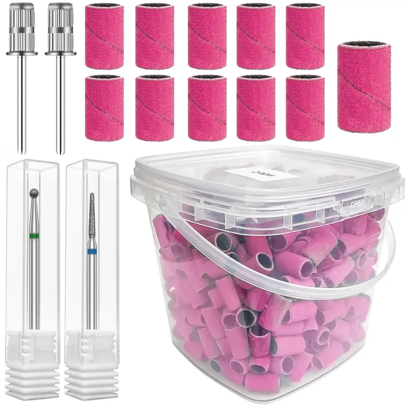 QNHMPW – 400 Bandes de Polissage Ongles 240-grain + 2 Fraises pour Perceuse | Manucure et Pédicure