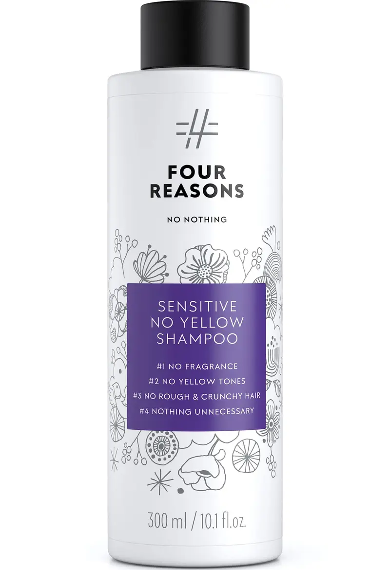 Quatre Raisons — No Nothing Shampooing Sans Jaune et Sans Parfum pour Cheveux Blonds, 100% Végan, 300 ml